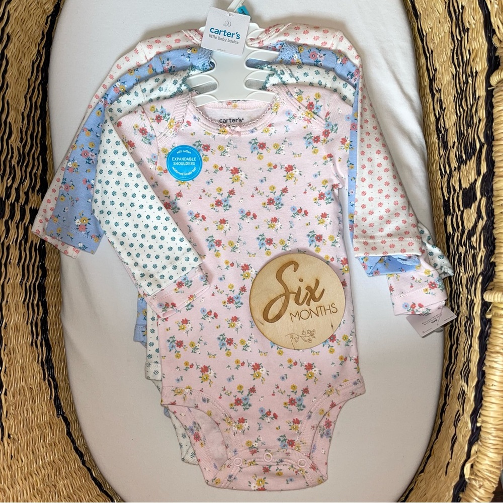 NEW •Carters• 4-pack Floral Onesies